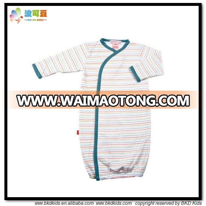 Stripe Printing Baby Garment Kimino Style Newborn Sleeping Jumpsuit