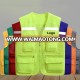 Reflective multi pocket color matching night safety vest custom printing logo volunteer vest men unisex work clothes